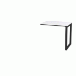 RETOUR P/TABLE OFFICE PRO PIED CARRE 80X60 CM BLANC PIED NOIR