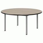 TABLE MALIBU Ø 120 T2 4P STRA ANTIB ACACIA/NOIR GRIS 9006