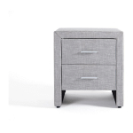 LOUNGITUDE - TABLE DE CHEVET ROMY EN TISSU - GRIS - GRIS CLAIR