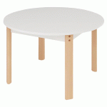 TABLE ERGO RONDE T3 - BLANC/HÊTRE - MANUTAN COLLECTIVITÉS