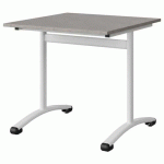 TABLE MALIBU 80X80 T6 DL STRA ABS BÉTON F186/BLC 9016