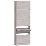 VIDAXL - ARMOIRE À CHAUSSURES GRIS BÉTON 59X17X169 CM BOIS D'INGÉNIERIE