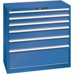 ARMOIRE 6 TIROIRS 1023X572X1000MM-CHARGE 75KG-BLEU FONCÉ - LISTA