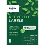 AVERY LR7651 ETIQUETTES ADRESSES BLANCHES 100% RECYCLÉES 38,1 X 21,2 MM - BOÎTE DE 6500