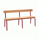 BANC MATERNELLE AVEC DOSSIER LONGUEUR 120 CM T1 COLORIS JAUNE RAL 1023 - MANUTAN COLLECTIVITÉS