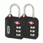 CADENAS À CODE À INDICATEUR ROUGE SPÉCIAL USA 147TSA NOIR - 3 MOLETTES - X2 ABUS