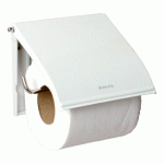 DISTRIBUTEUR PAPIER TOILETTE ROULEAU MÉTAL BRABANTIA AVEC COUVERCLE, BLANC
