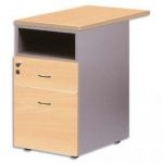 MT INTERNATIONAL CAISSON 2 TIROIRS HAUTEUR BUREAU CHANT DROIT P80 CM HÊTRE ANTHRACITE L43 X H 74 X P60 CM