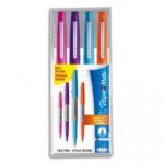 PAPERMATE POCHETTE DE 4 STYLOS FEUTRES FLAIR ULTRA FIN COLORIS FUN : TURQUOISE, ROSE, ORANGE, VIOLET