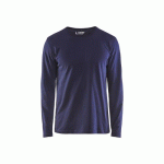 T-SHIRT DE TRAVAIL UNI À MANCHES LONGUES 3500 100% COTON - BLEU MARINE - L BLAKLADER