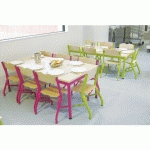 TABLE FIXE 4 PIEDS ALIZÉE 120X80 T6 ROUGE - RAL 3020