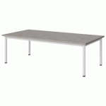 TABLE MALIBU 160X80 T1 4P STRA ABS BÉTON F186/BLC 9016