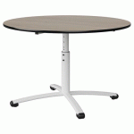 TABLE MALIBU Ø 120 T3/T6 PC ST ANTIB CHÊNE 1146/NO BLC 9016 - MANUTAN EXPERT