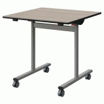 TABLE MALIBU RAB. 80X80 T6 DL ST ANTIB ACACIA/NOIR GRIS 9006 - MANUTAN EXPERT