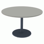 TABLE MENORCA Ø120 T6 ÉP 24 MM STR ALAISÉ GRIS PERLE GRIS/NS - MOBIDECOR