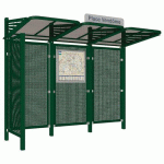 ABRI BUS CONVIVIALE 3 M - ACIER - BARDAGE GAUCHE - VERT 6005 - PROCITY