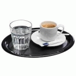 PLATEAU DE SERVICE KAFFEEHAUS, OVALE, EN MÉLAMINE NOIR - LOT DE 3