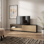 SKRAUT HOME - MEUBLE TV, BANC TÉLÉ, 207X50X37 CM, POUR LES TV JUSQU