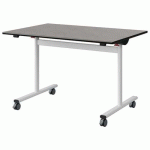 TABLE MALIBU RAB. 120X80 T6 DL ST BÉTON F186/NOIR BLC 9016