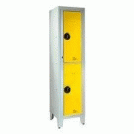 VESTIAIRE TENDANCE - 1 COLONNES/2 CASES MONOBLOC - JAUNE