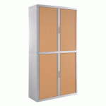 ARMOIRE EASY OFFICE HAUTEUR 204 CM CORPS BLANC RIDEAUX COLORIS HÊTRE - MANUTAN COLLECTIVITÉS