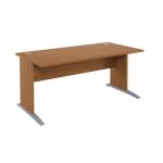 BUREAU DROIT EVOLUTION - L. 160 X P. 80 CM - PLATEAU 'MERISIER' - PIEDS L 'MERISIER'.