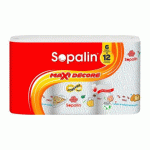 ESSUIE-TOUT SOPALIN MAXI DÉCORÉ DEMI-FEUILLE - PAQUET 6 MAXI ROULEAUX = 12 ROULEAUX CLASSIQUES