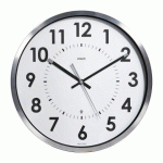 HORLOGE MURALE ABBY CADRE ALUMINIUM Ø 40 CM - RADIO PILOTÉE