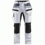 PANTALON DE TRAVAIL PEINTRE STRETCH BLANC/NOIR TAILLE 48C - BLAKLADER