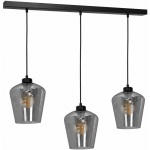 SUSPENSION CABOT SMOKED 3 X E27 MÉTAL + VERRE 60 CM 11164