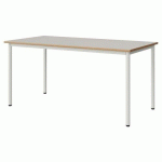 TABLE MALIBU 160X80 T6 4P STRA ALAISÉ BLC SEL W911/BLC 9016