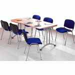 TABLE PLIANTE LYRA CHANTS ALAISÉS 160X80 CM PIÈTEMENT COLORIS GRIS ALUMINIUM - MANUTAN COLLECTIVITÉS