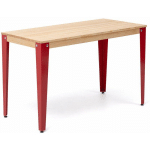 TABLE SALLE A MANGER LUNDS 80X140X75CM ROUGE-NATUREL. BOX FURNITURE ROUGE