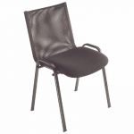 CHAISE VISITEUR MELIKA - MAILLE FILET - NOIR - PIEDS MÉTAL (PRIX À L'UNITÉ)