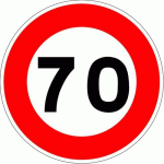 PANNEAU LIMITATION VITESSE 70 KM/H-650MM-CL2 - KELIAS