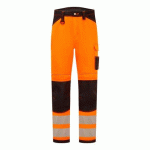 PORTWEST PW340 PANTALON PW3 HI-VIS WORK ORANGE/NOIR SHOR - TAILLE 41 - COURT
