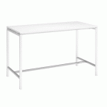 TABLE HAUTE BOXY H 107 X L 180 X 80 CM BLANC PIÉTEMENT MÉTAL BLANC