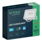 V-TAC PRO VT-44030 PROJECTEUR LED 30W CORPS DE CHIP SAMSUNG LUMIÈRE BLANCHE 3000K IP65 - 10023 - BLANC