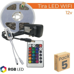 LED ATOMANT SL - KIT RUBAN LED RGB WIFI 5M 12V 30LED/M COUPE 10CM LOT DE 5 U. - LOT DE 5 U.