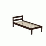 LIT NOVA 90X190 PMR HAUTEUR 50CM TÊTE 2 TRAVERSES SOMMIER À LATTES WENGÉ - MANUTAN COLLECTIVITÉS