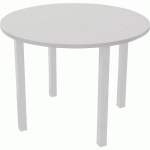 TABLE RÉUNION ARCHE Ø 100 CM 4 PIEDS GRIS CLAIR / BLANC - BURONOMIC