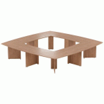 TABLE RÉUNION ATEM 350 X 350 CM PIED PANNEAU NOYER - MBA