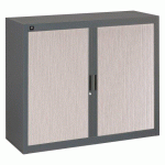 ARMOIRE À RIDEAUX DÉMONTABLES BRUNEAU 100 X 120 CM CORPS ANTHRACITE / PORTES CHÊNE GRIS