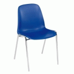 LOT DE 4 - CHAISE COQUE SORA - COQUE POLYPROPYLÈNE - PIEDS MÉTAL - VERSION ACCROCHABLE - BLEU