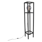 BIGCAGE2 - LAMPADAIRE - 1 LUMIÈRE - H 1500 MM - NOIR - RUSTIQUE - ÉCLAIRAGE INTÉRIEUR - SALON I CHAMBRE - NOIR - QAZQA