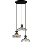 SUSPENSION FILAIRE 3 LAMPES ASYMÉTRIQUES CACRANA Ø47CM MÉTAL NOIR - NOIR