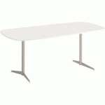 TABLE TAMARIS 190 X 80 PL.BLANC/BLANC PIET.SABLE/BLANC - CLEN