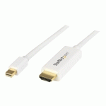 STARTECH.COM CÂBLE ADAPTATEUR MINI DISPLAYPORT VERS HDMI DE 2 M - M/M - 4K - BLANC
