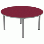 TABLE CARÉLIE MOB RONDE Ø120 T3 STRA POLY. CERISE GRIS/9006 - MOBIDECOR