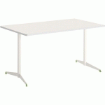 TABLE TAMARIS 160 X 80 PL.BLANC/BLANC PIET.BLANC/VERT